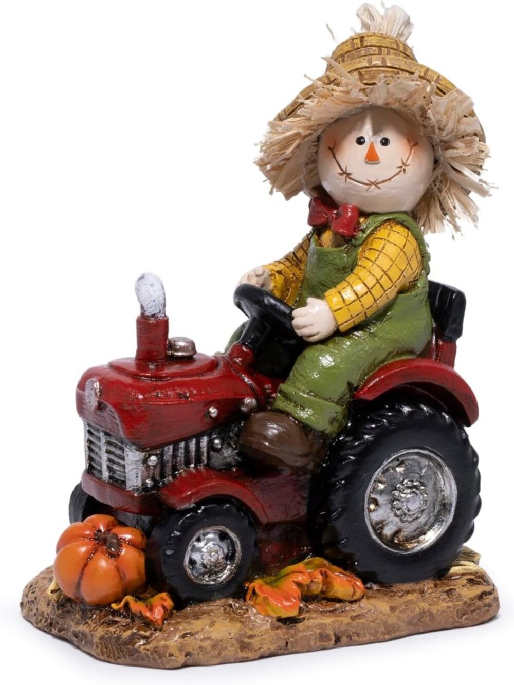 Thanksgiving Scarecrow Tractor Figurine | Fall Harvest Home Decor | Autumn
